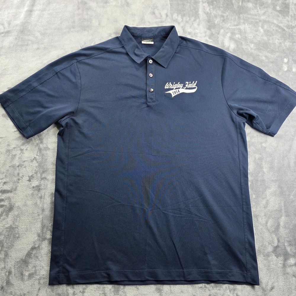 Nike Golf Polo Mens XL Navy Blue Wrigley Field 1914 Dri-FIT Short Sleeve Shirt‎